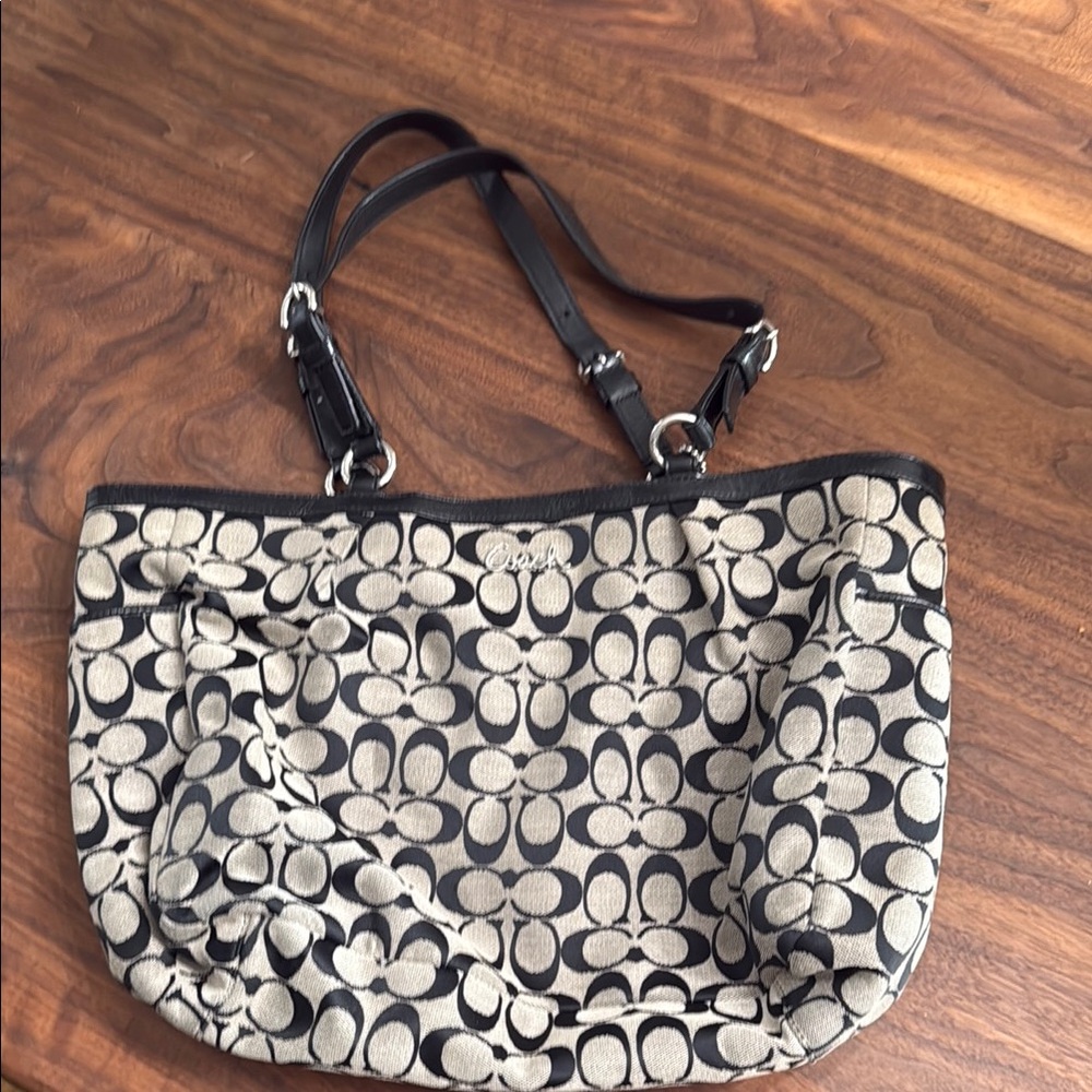 Coach Black and Tan Shoulder Bag